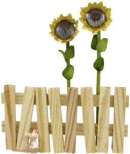 Flade Gartenzaun mit Sonnenblumen  (Flade 3438) Gartenzaun mit Sonnenblumen